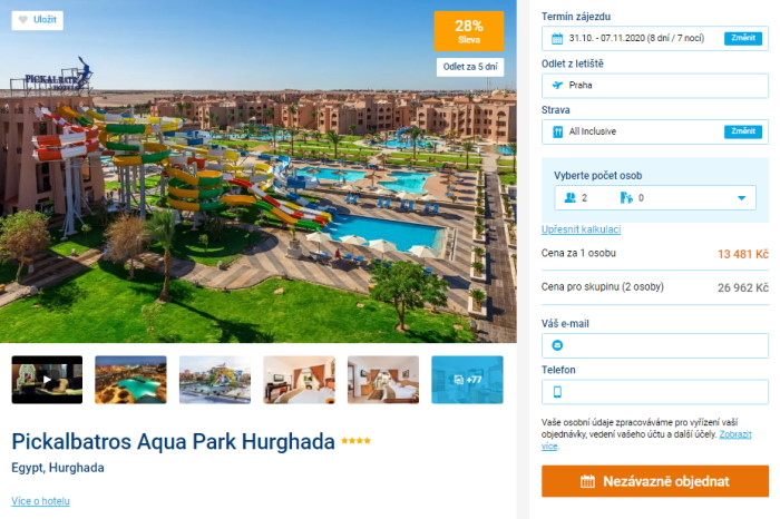 picka - 4* Egypt, Hurghada na 8 dní s all inclusive za 13481 Kč - last minute letecky z Prahy